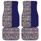 African Ndebele Art Patterns Car Mats Navy Blue Half Style