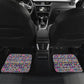 African Ndebele Art Patterns Car Mats Navy Blue Half Style