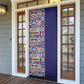 African Ndebele Art Patterns Door Cover Navy Blue Half Style