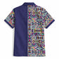 African Ndebele Art Patterns Hawaiian Shirt Navy Blue Half Style