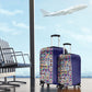 African Ndebele Art Patterns Luggage Cover Navy Blue Half Style
