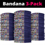 African Ndebele Art Patterns Neck Gaiter Navy Blue Half Style