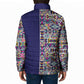 African Ndebele Art Patterns Padded Jacket Navy Blue Half Style