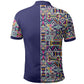 African Ndebele Art Patterns Polo Shirt Navy Blue Half Style