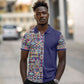 African Ndebele Art Patterns Polo Shirt Navy Blue Half Style