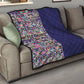 African Ndebele Art Patterns Quilt Navy Blue Half Style