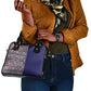 African Ndebele Art Patterns Shoulder Handbag Navy Blue Half Style