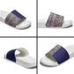 African Ndebele Art Patterns Slide Sandals Navy Blue Half Style
