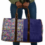 African Ndebele Art Patterns Travel Bag Navy Blue Half Style