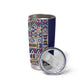 African Ndebele Art Patterns Tumbler Cup Navy Blue Half Style