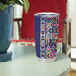 African Ndebele Art Patterns Tumbler Cup Navy Blue Half Style