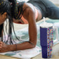 African Ndebele Art Patterns Tumbler With Handle Navy Blue Half Style