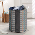 African Ndebele Traditional Attire Laundry Basket Black Ndebele Stripe