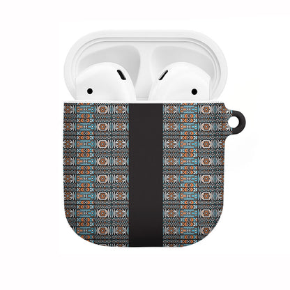 African Ndebele Traditional Attire AirPods Case Black Ndebele Stripe