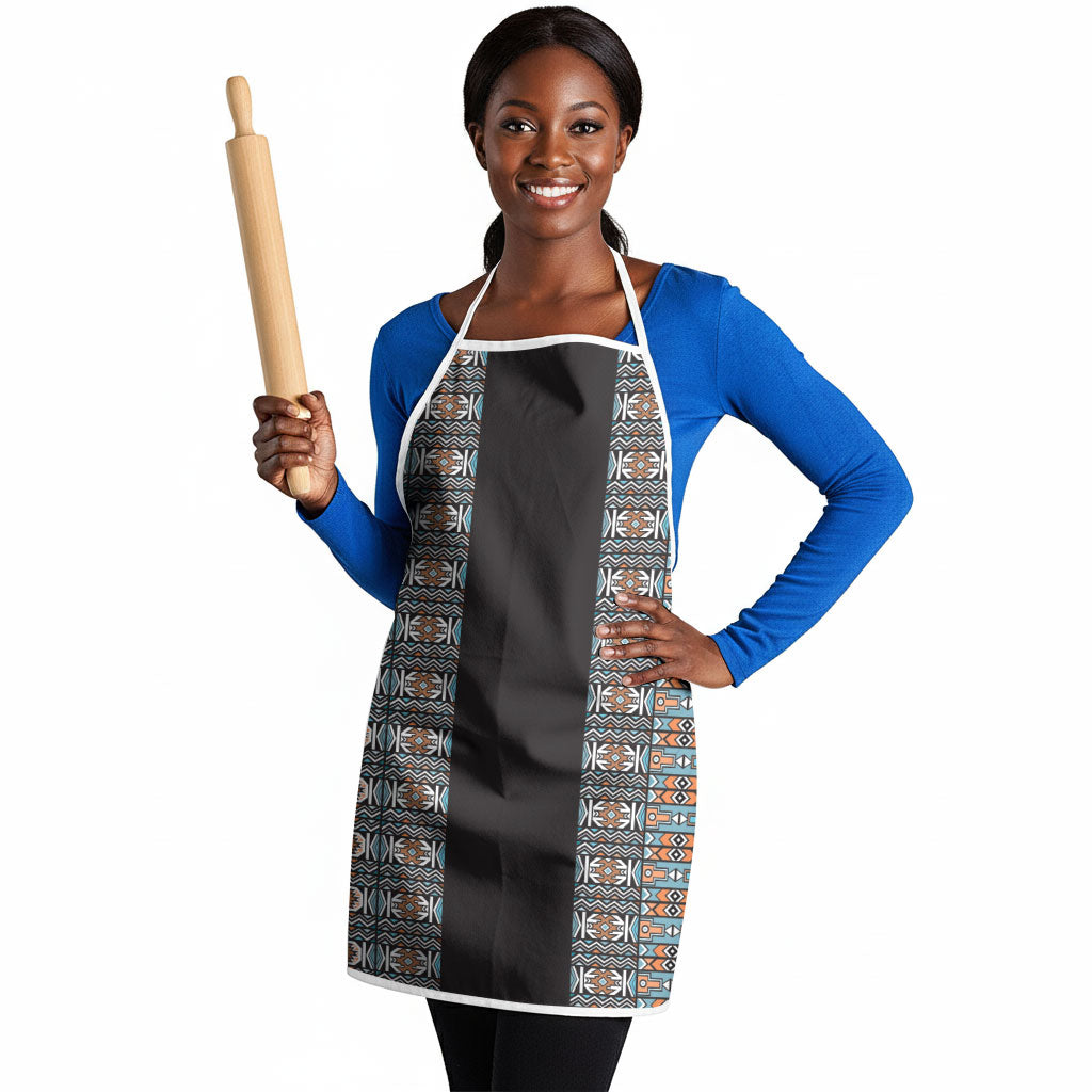 African Ndebele Traditional Attire Apron Black Ndebele Stripe