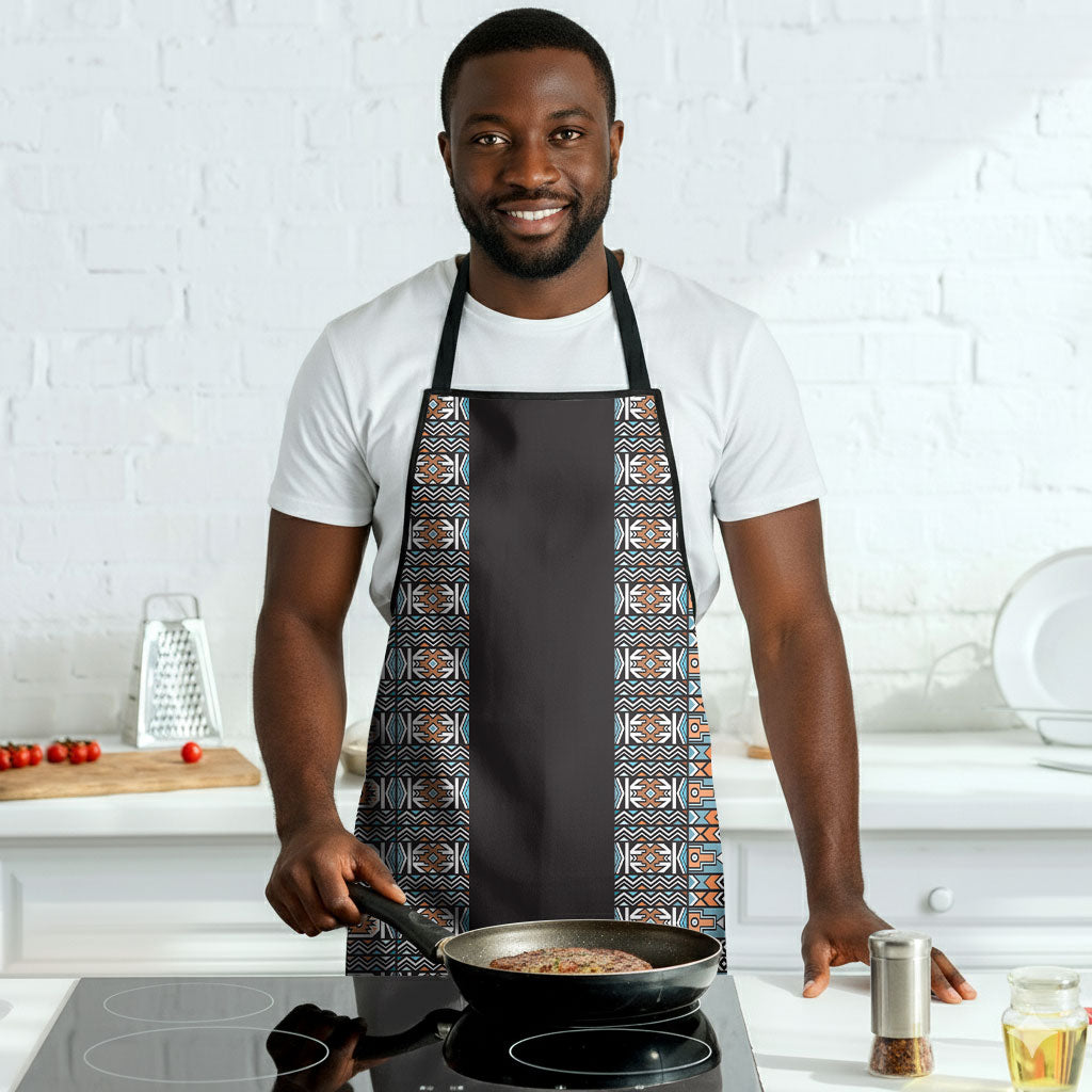 African Ndebele Traditional Attire Apron Black Ndebele Stripe
