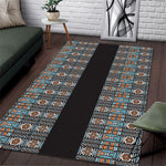 African Ndebele Traditional Attire Area Rug Black Ndebele Stripe