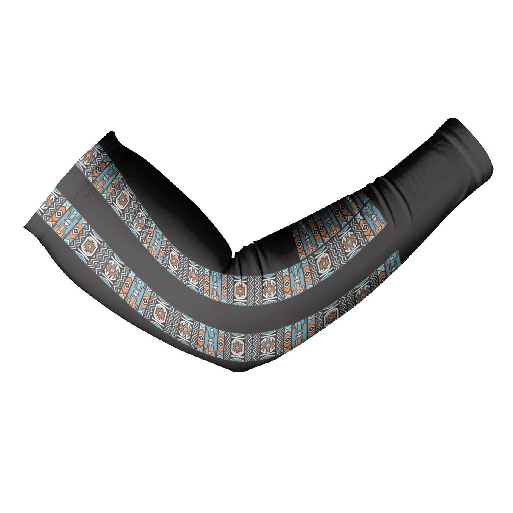 African Ndebele Traditional Attire Arm Sleeves Black Ndebele Stripe