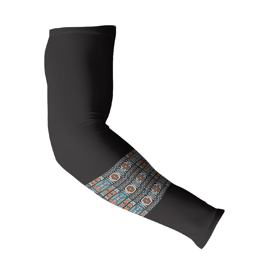 African Ndebele Traditional Attire Arm Sleeves Black Ndebele Stripe
