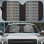 African Ndebele Traditional Attire Auto Sun Shade Black Ndebele Stripe