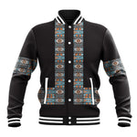 African Ndebele Traditional Attire Baseball Jacket Black Ndebele Stripe