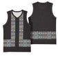 African Ndebele Traditional Attire Basketball Jersey Black Ndebele Stripe