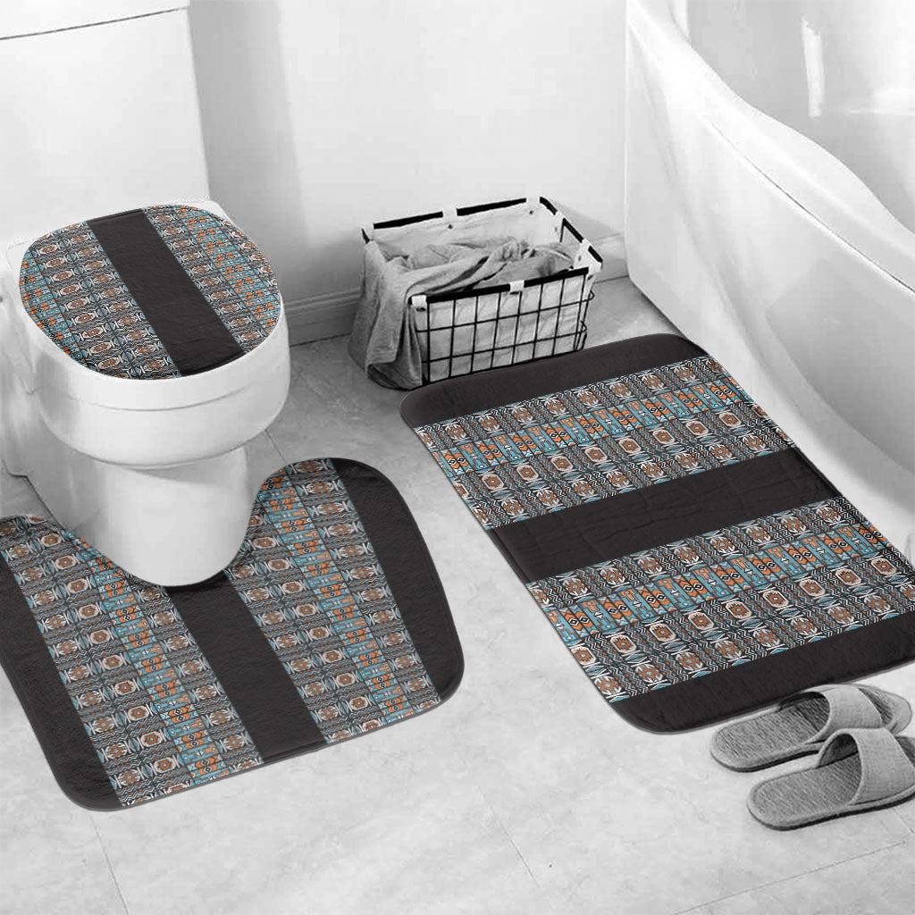 African Ndebele Traditional Attire Bathroom Set Black Ndebele Stripe