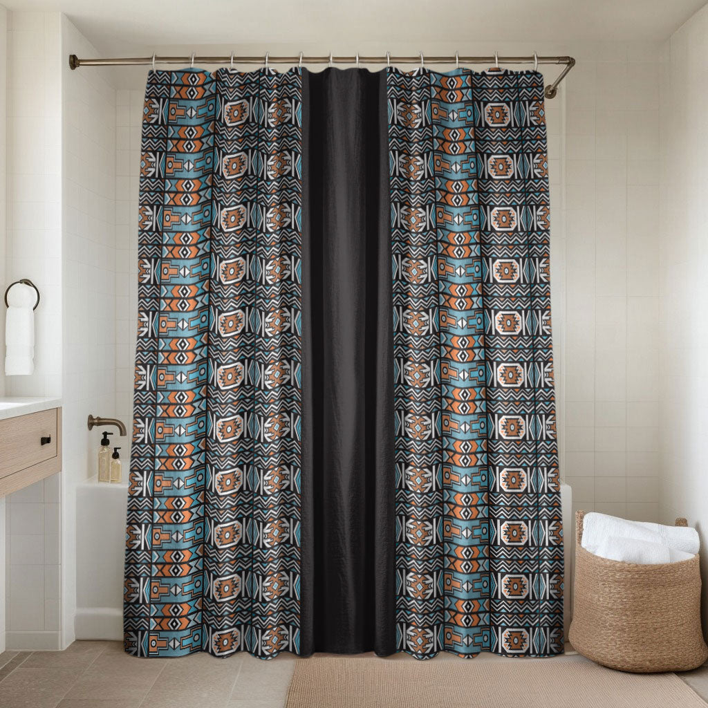 African Ndebele Traditional Attire Bathroom Set Black Ndebele Stripe