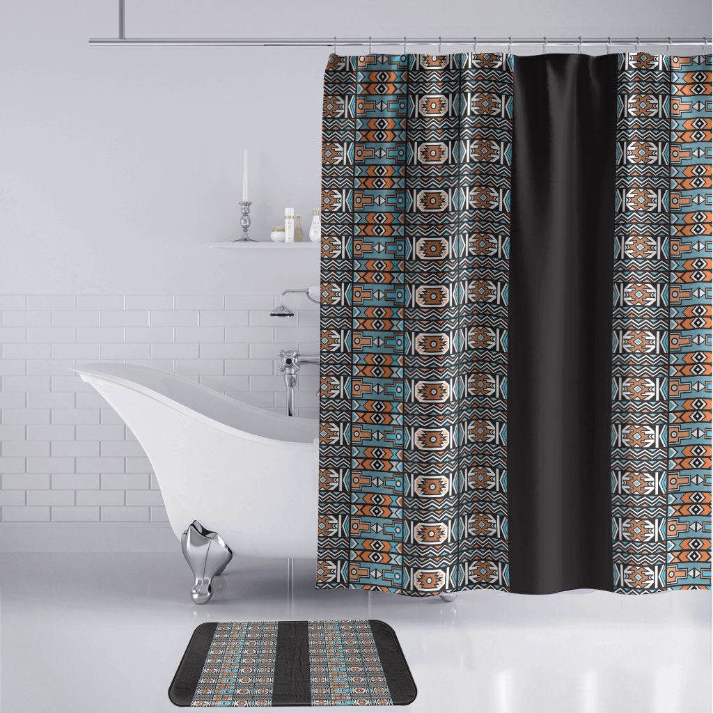 African Ndebele Traditional Attire Bathroom Set Black Ndebele Stripe