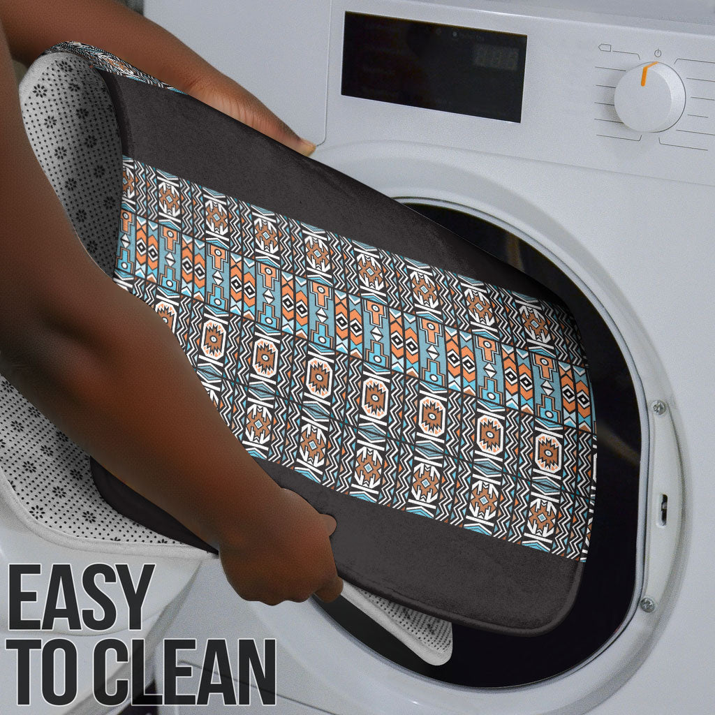 African Ndebele Traditional Attire Bathroom Set Black Ndebele Stripe