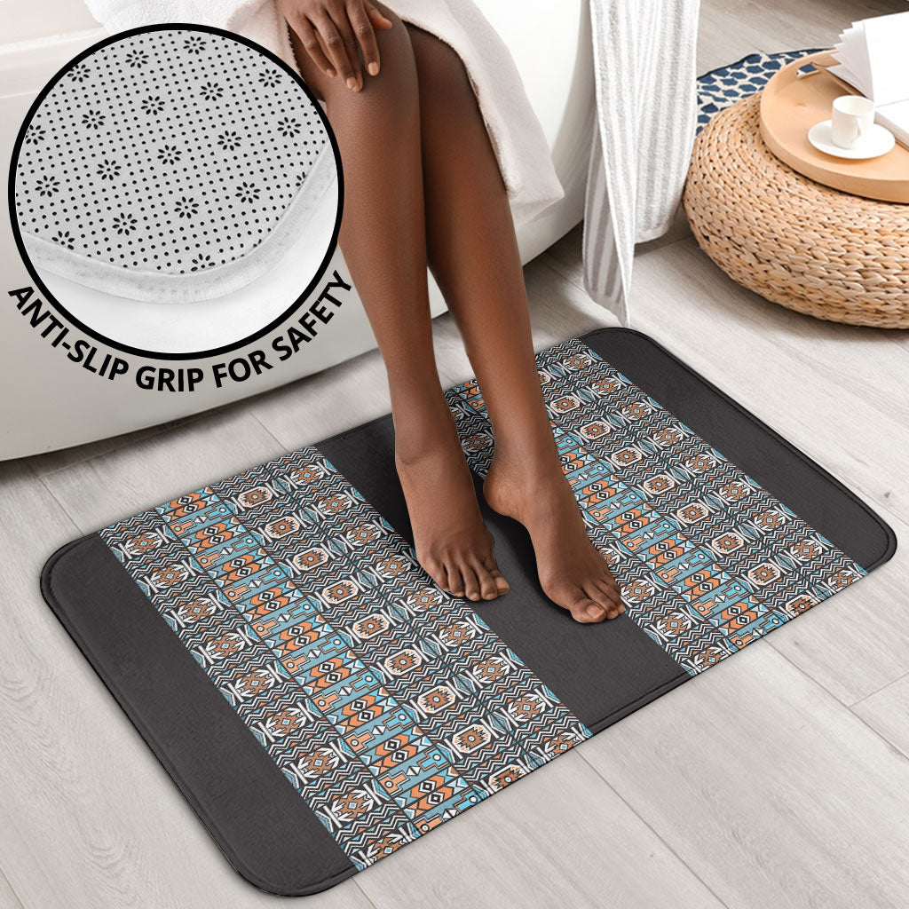 African Ndebele Traditional Attire Bathroom Set Black Ndebele Stripe