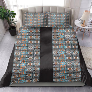 African Ndebele Traditional Attire Bedding Set Black Ndebele Stripe
