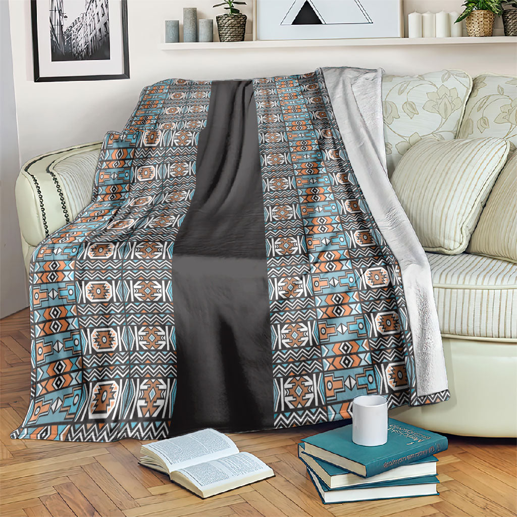 African Ndebele Traditional Attire Blanket Black Ndebele Stripe