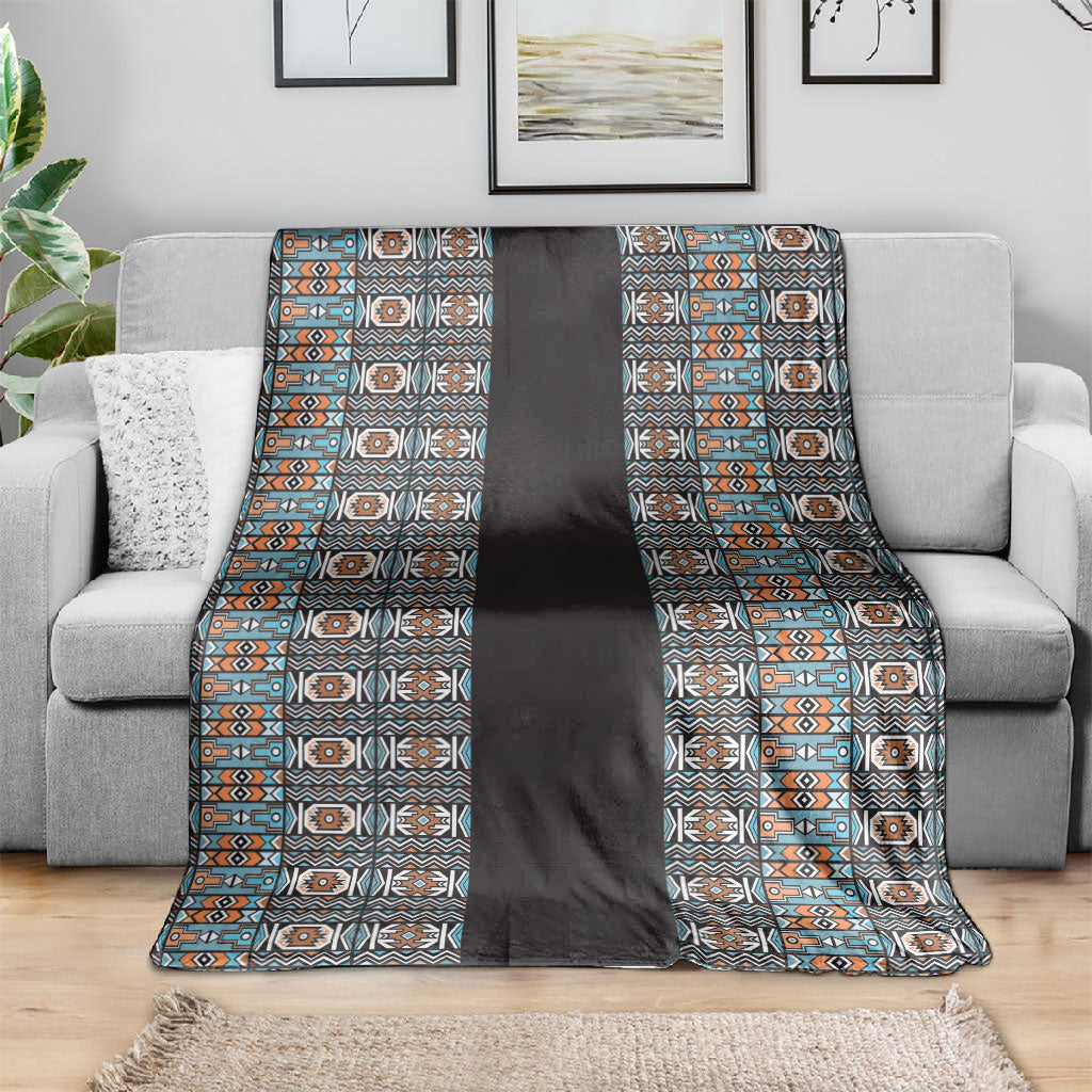 African Ndebele Traditional Attire Blanket Black Ndebele Stripe