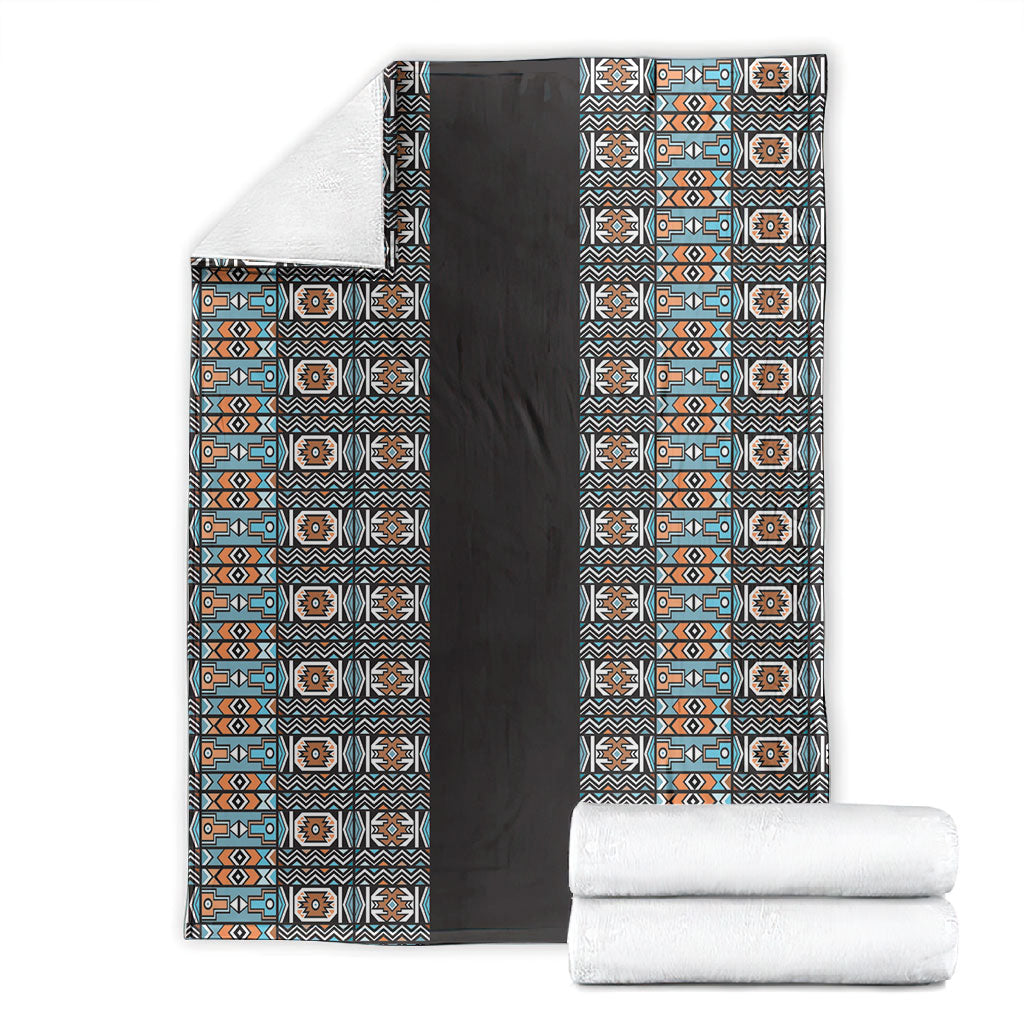 African Ndebele Traditional Attire Blanket Black Ndebele Stripe