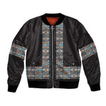 African Ndebele Traditional Attire Bomber Jacket Black Ndebele Stripe