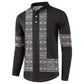 African Ndebele Traditional Attire Button Sweatshirt Black Ndebele Stripe