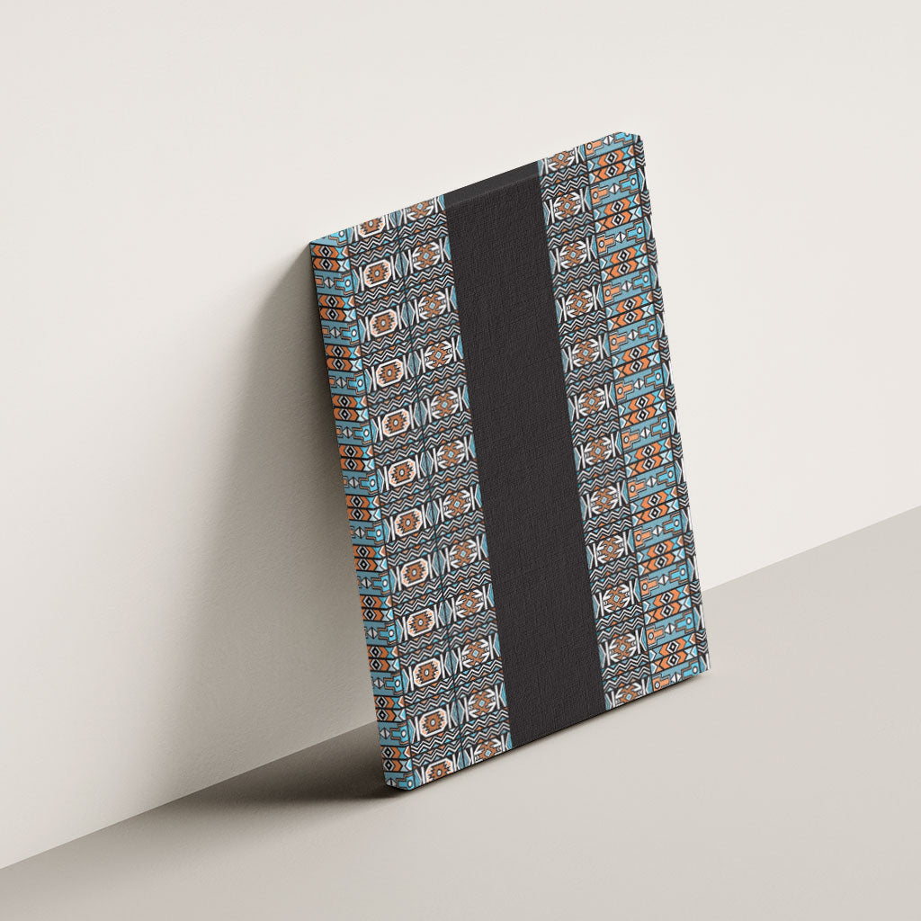 African Ndebele Traditional Attire Canvas Wall Art Black Ndebele Stripe