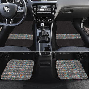 African Ndebele Traditional Attire Car Mats Black Ndebele Stripe