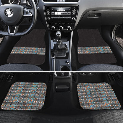 African Ndebele Traditional Attire Car Mats Black Ndebele Stripe