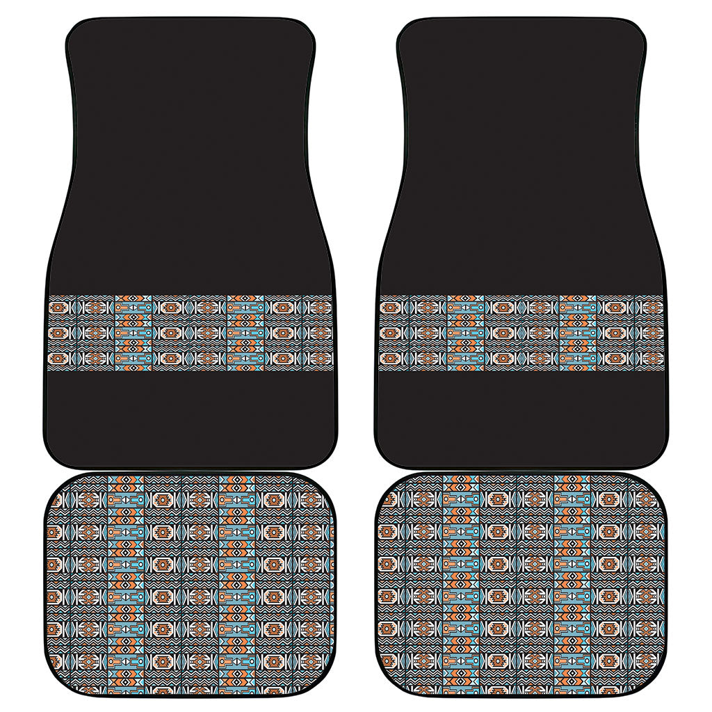 African Ndebele Traditional Attire Car Mats Black Ndebele Stripe