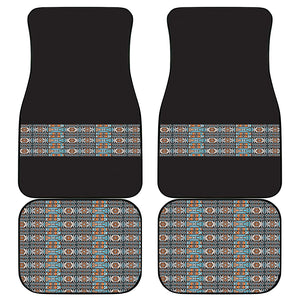 African Ndebele Traditional Attire Car Mats Black Ndebele Stripe