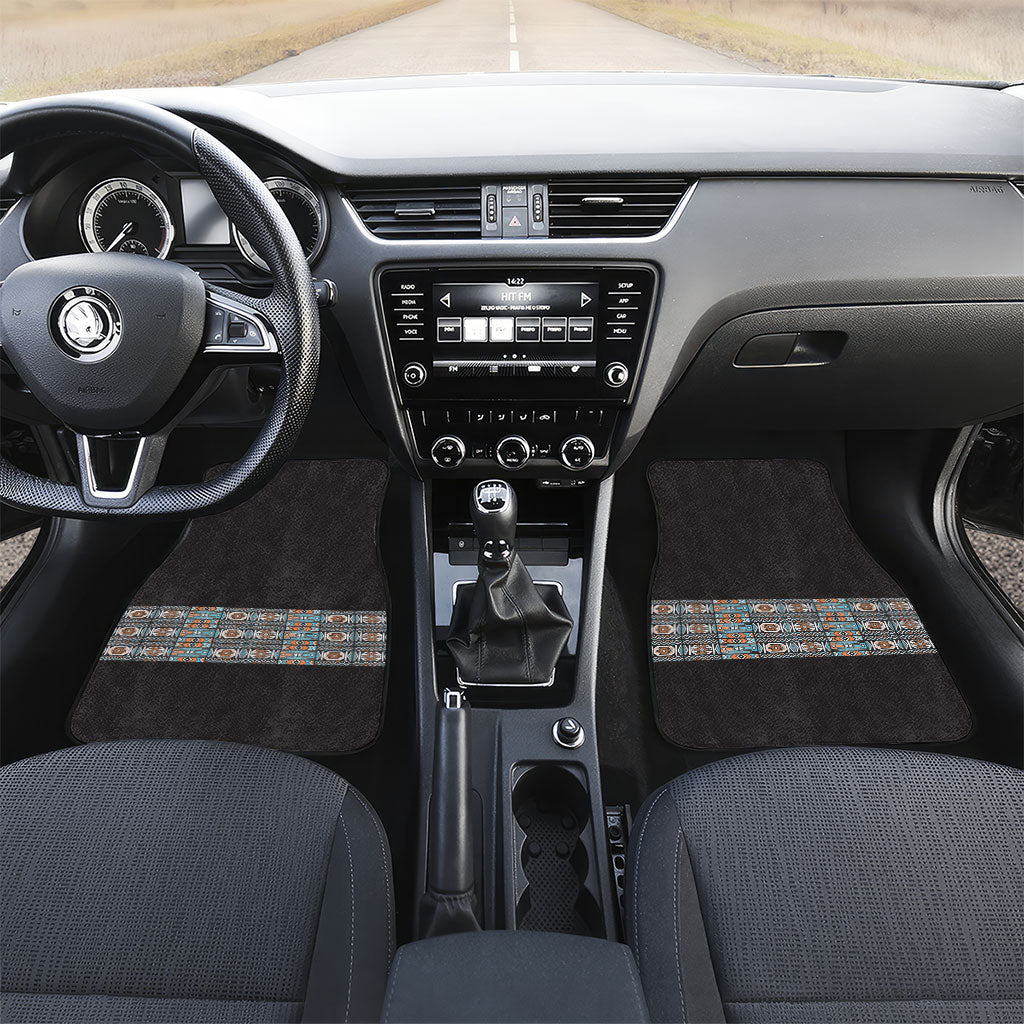 African Ndebele Traditional Attire Car Mats Black Ndebele Stripe