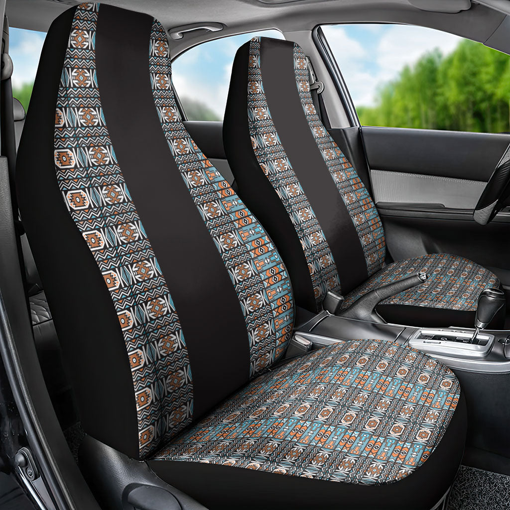 African Ndebele Traditional Attire Car Seat Cover Black Ndebele Stripe