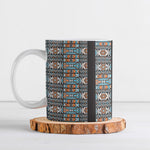 African Ndebele Traditional Attire Ceramic Mug Black Ndebele Stripe