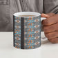 African Ndebele Traditional Attire Ceramic Mug Black Ndebele Stripe