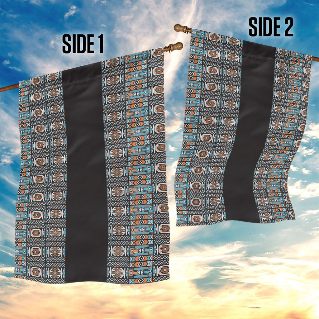African Ndebele Traditional Attire Garden Flag Black Ndebele Stripe