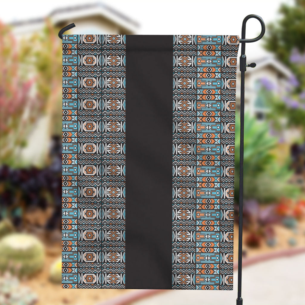 African Ndebele Traditional Attire Garden Flag Black Ndebele Stripe