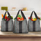 African Ndebele Traditional Attire Grocery Bag Black Ndebele Stripe
