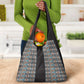 African Ndebele Traditional Attire Grocery Bag Black Ndebele Stripe